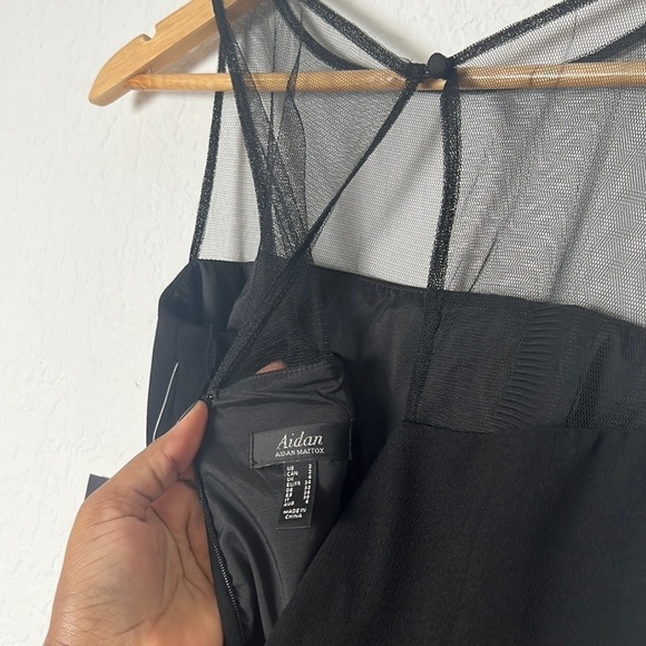 Aidan Mattox Illusion Fit-and-Flare Dress - Picture 10 of 11